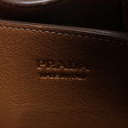 Prada Buckle Soft Grain Leather Small Handbag in Brown