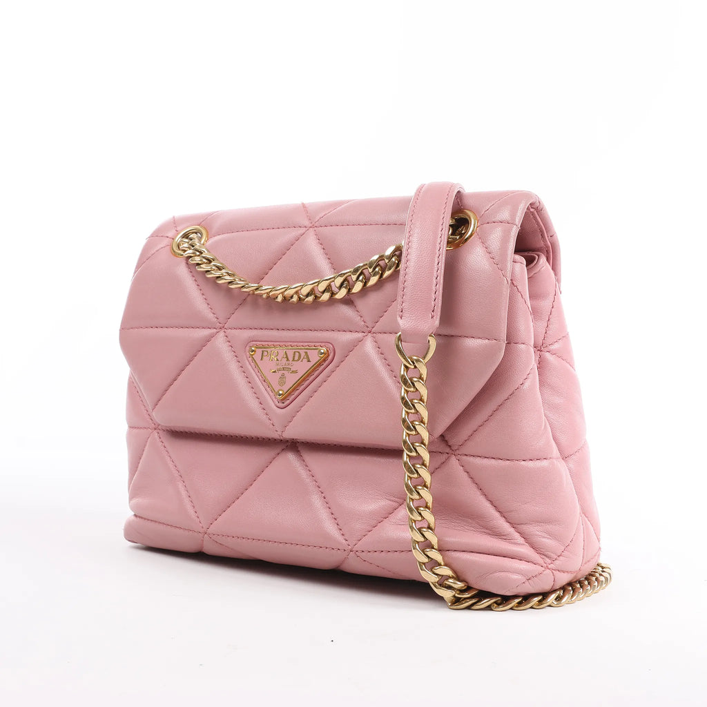 Prada Spectrum Small Leather Chain Shoulder Bag in Pink