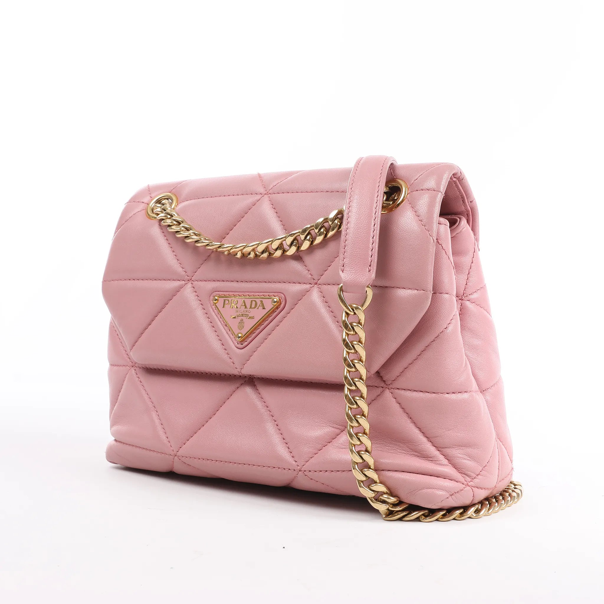 Prada Spectrum Small Leather Chain Shoulder Bag in Pink