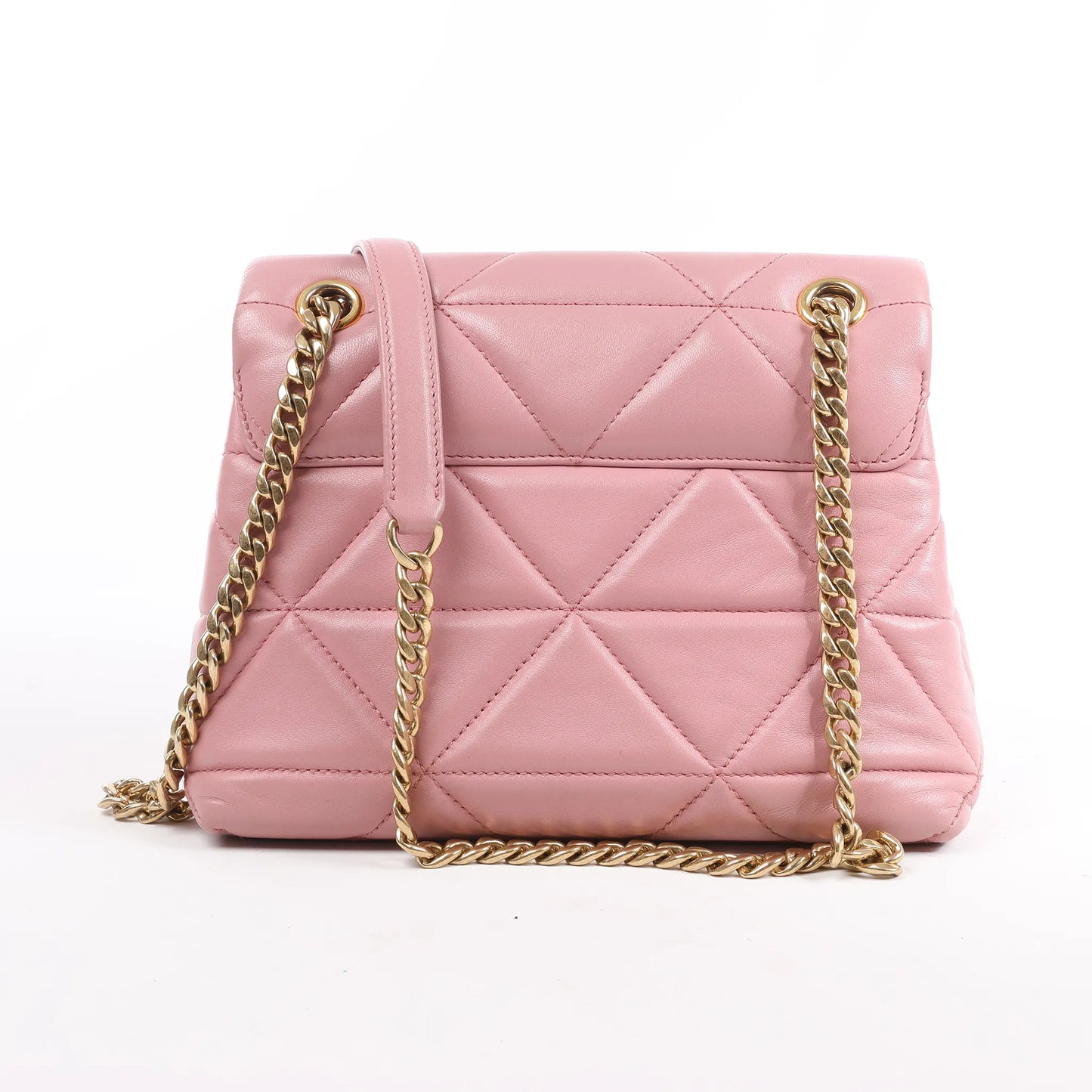 Prada Spectrum Kleine Schultertasche aus Leder mit Kette in Rosa