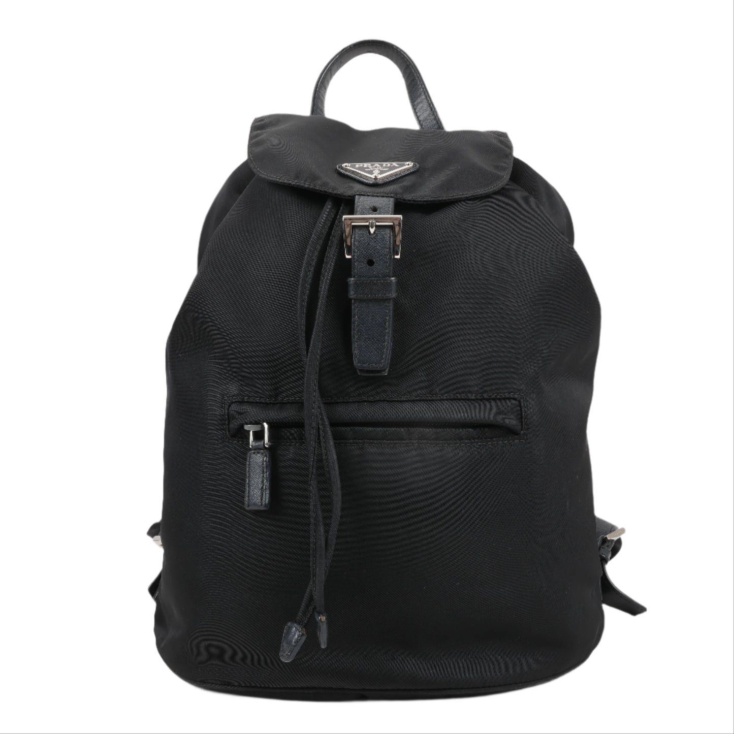 Prada Tessuto Fabric x Leather Backpack in Black