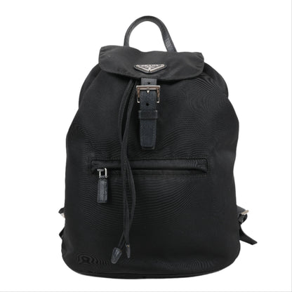 Prada Tessuto Fabric x Leather Backpack in Black