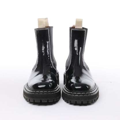 Proenza Schouler Topstitched Leather Chelsea Boots in Black, Size 38.5 EU