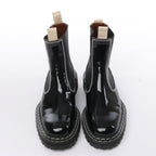 Proenza Schouler Topstitched Leather Chelsea Boots in Black, Size 38.5 EU