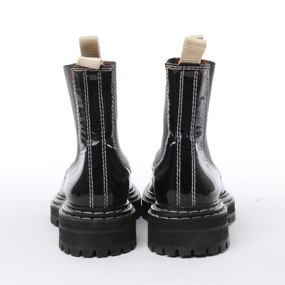 Proenza Schouler Topstitched Leather Chelsea Boots in Black, Size 38.5 EU