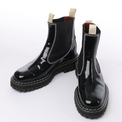Proenza Schouler Topstitched Leather Chelsea Boots in Black, Size 38.5 EU