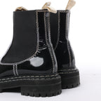 Proenza Schouler Topstitched Leather Chelsea Boots in Black, Size 38.5 EU
