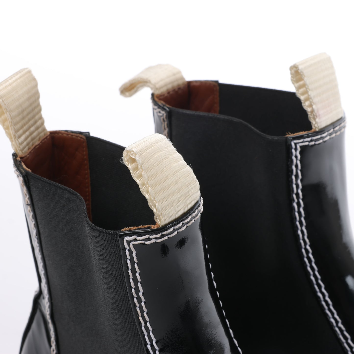 Proenza Schouler Topstitched Leather Chelsea Boots in Black, Size 38.5 EU