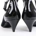 ROCHAS Velvet and Patent Leather Pumps in Black, Size 37 EU