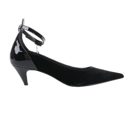 ROCHAS Velvet and Patent Leather Pumps in Black, Size 37 EU