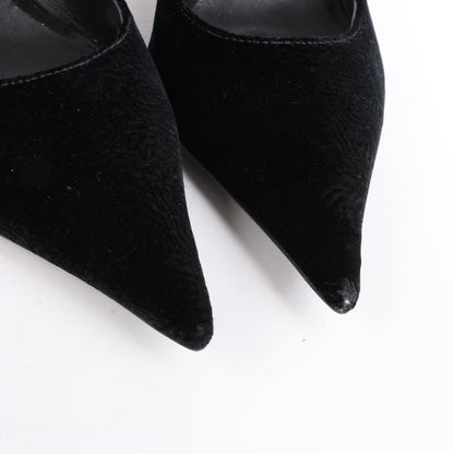 ROCHAS Velvet and Patent Leather Pumps in Black, Size 37 EU