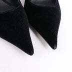ROCHAS Velvet and Patent Leather Pumps in Black, Size 37 EU