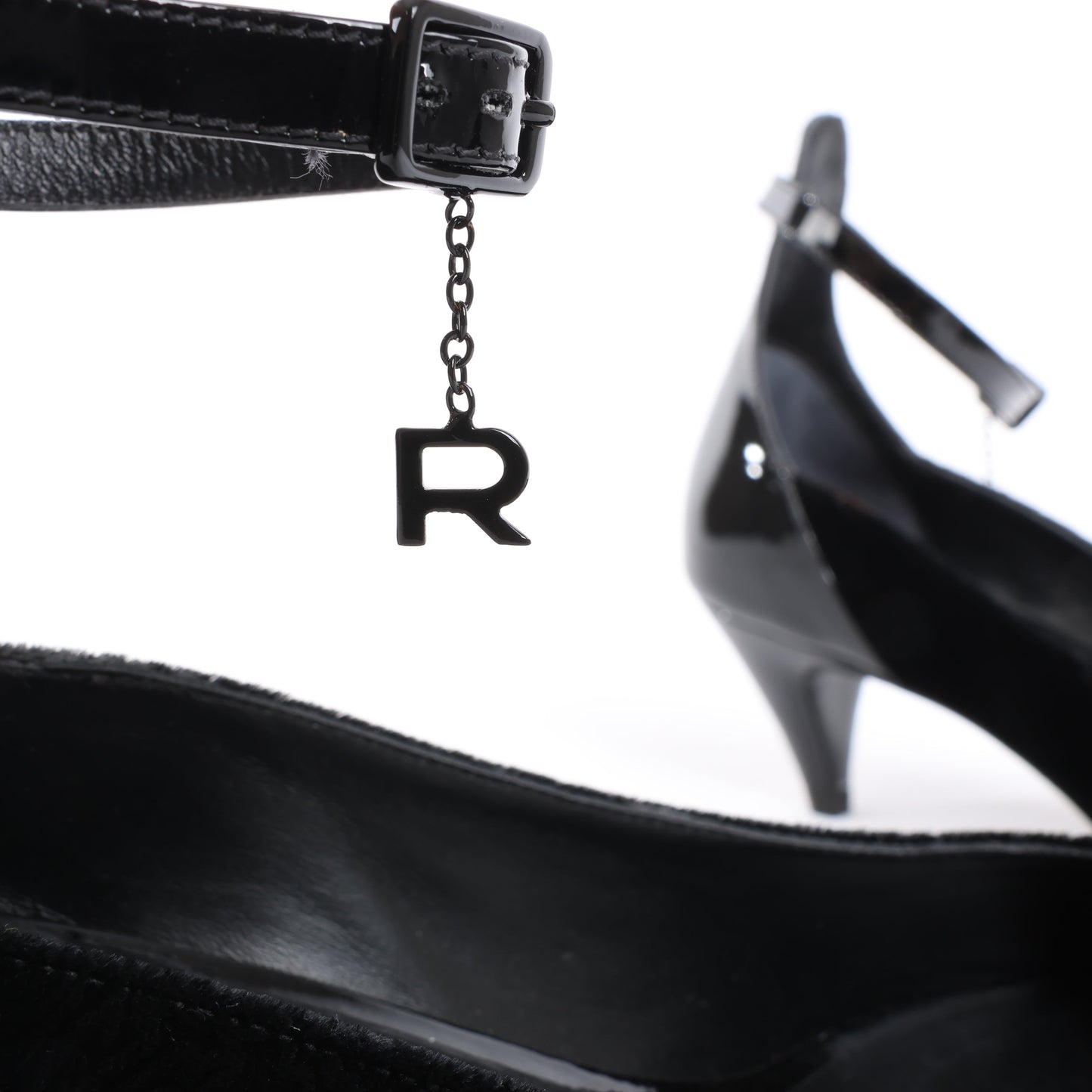 ROCHAS Velvet and Patent Leather Pumps in Black, Size 37 EU