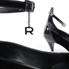 ROCHAS Velvet and Patent Leather Pumps in Black, Size 37 EU