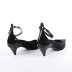 ROCHAS Velvet and Patent Leather Pumps in Black, Size 37 EU