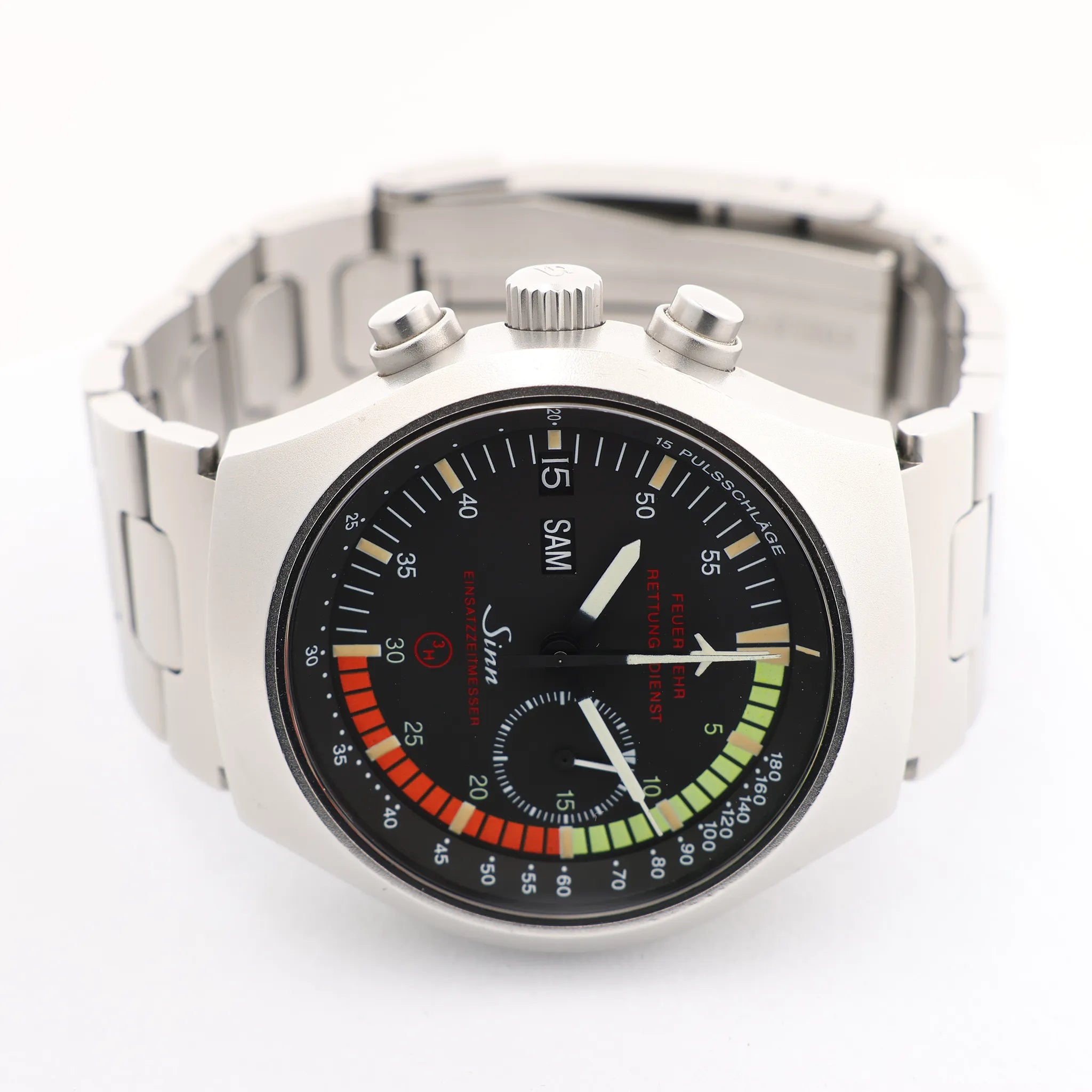 SINN Achilles Chronograph 157.EZM-4 157.12859 SS AT Watch with Black Dial