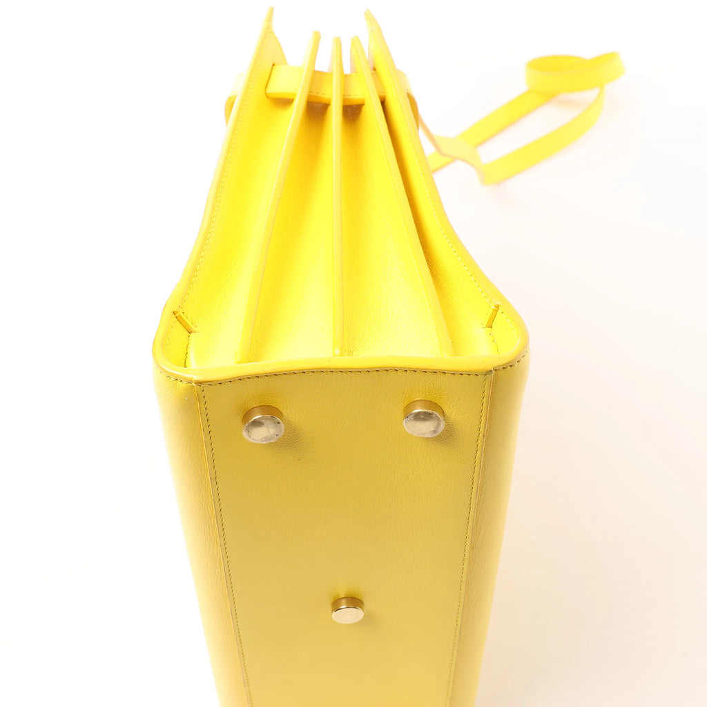 Saint Laurent Paris Sac de Jour Nano Leather 2Way Handbag Yellow 398710