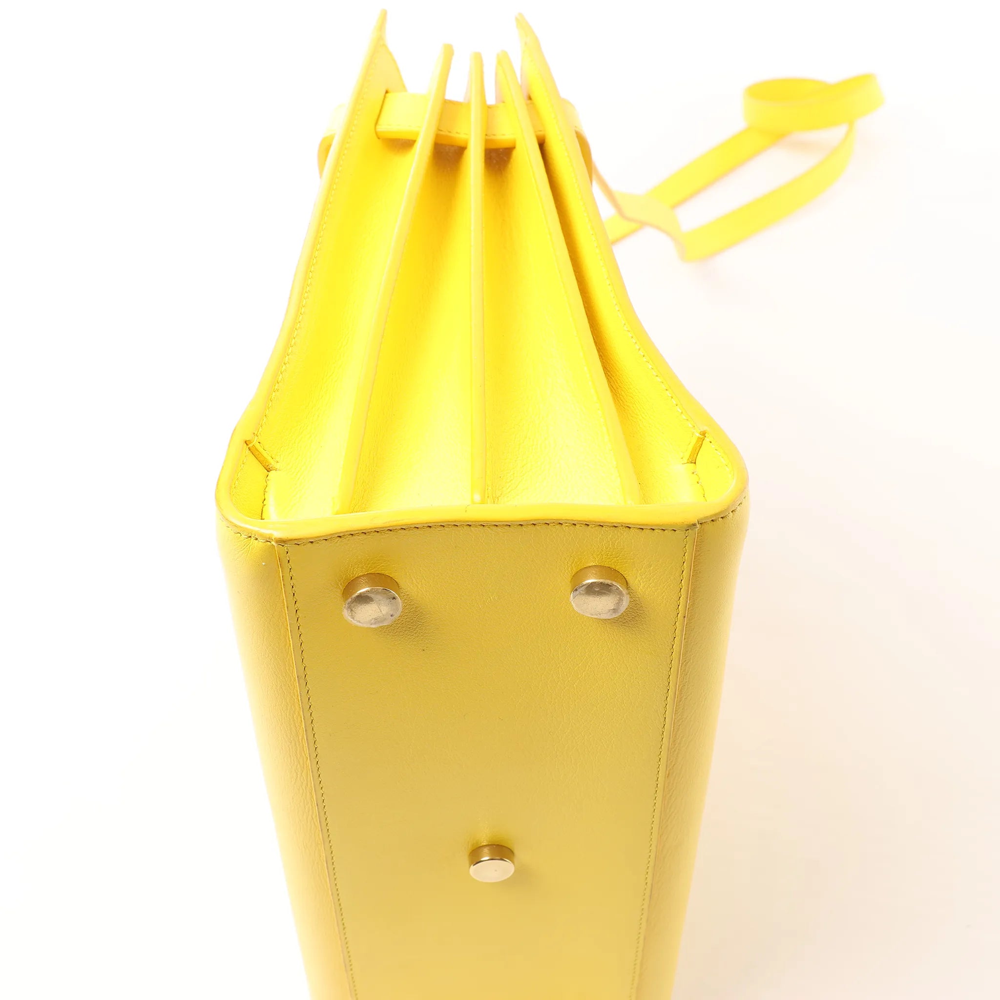 Saint Laurent Paris Sac de Jour Nano Leather 2Way Handbag Yellow 398710