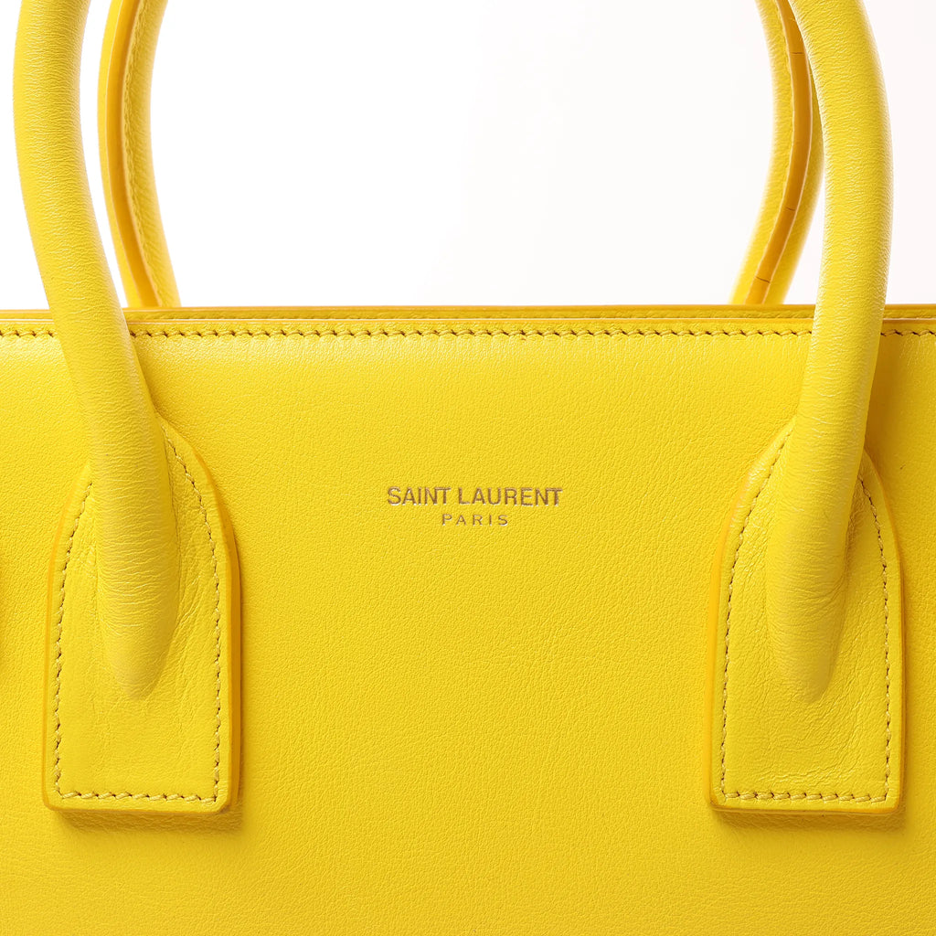 Saint Laurent Paris Sac de Jour Nano Leather 2Way Handbag Yellow 398710