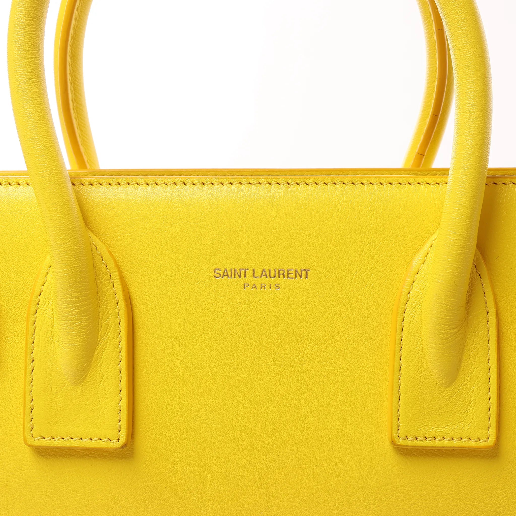 Saint Laurent Paris Sac de Jour Nano Leather 2Way Handbag Yellow 398710