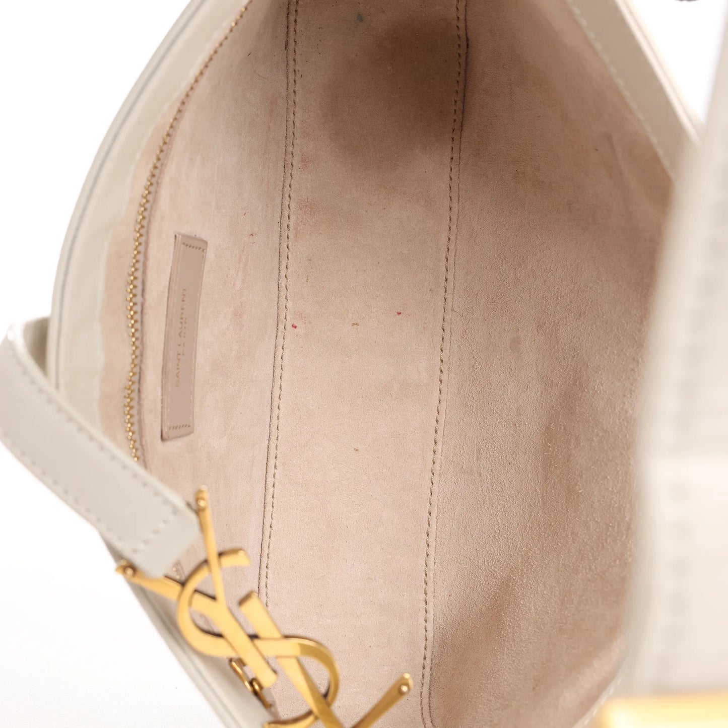 Saint Laurent Le 5 à 7 Small Leather Shoulder Bag in Beige 657228