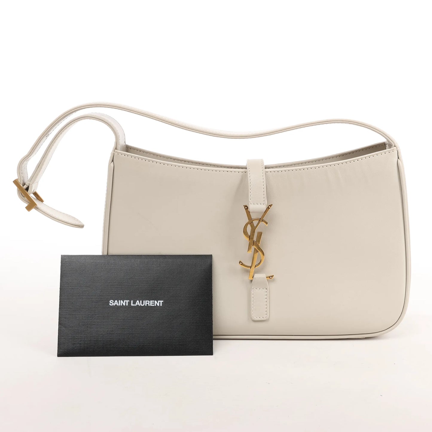 Saint Laurent Le 5 à 7 Small Leather Shoulder Bag in Beige 657228