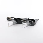 Saint Laurent Miller Leather Slingback Heels in Black 831087, Size 40 EU