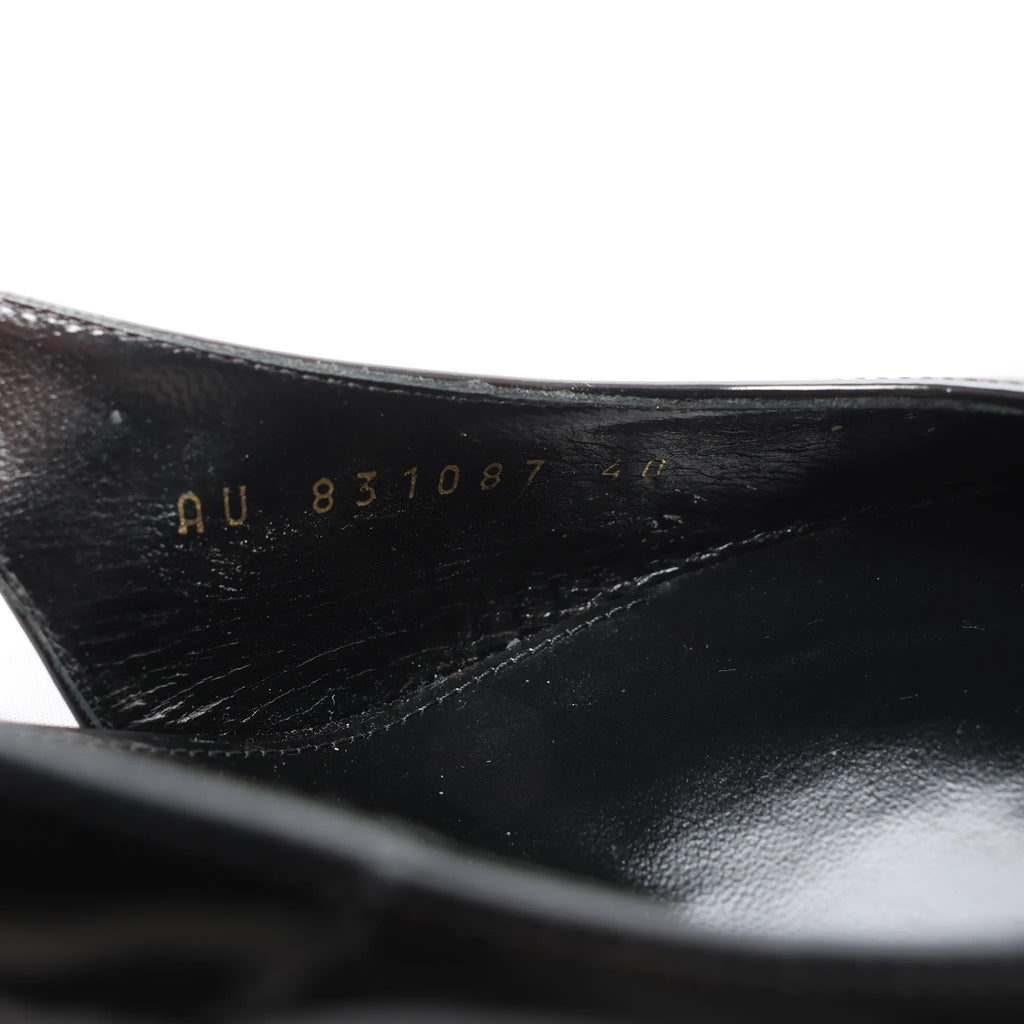 Saint Laurent Miller Leather Slingback Heels in Black 831087, Size 40 EU