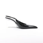 Saint Laurent Miller Leather Slingback Heels in Black 831087, Size 40 EU