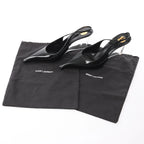 Saint Laurent Miller Leather Slingback Heels in Black 831087, Size 40 EU