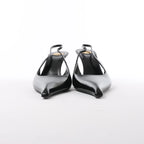 Saint Laurent Miller Leather Slingback Heels in Black 831087, Size 40 EU