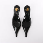 Saint Laurent Miller Leather Slingback Heels in Black 831087, Size 40 EU