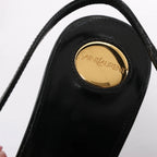 Saint Laurent Miller Leather Slingback Heels in Black 831087, Size 40 EU