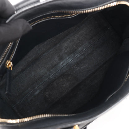 Saint Laurent Paris Monogram Cabas Leather 2Way Handbag in Black