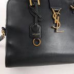 Saint Laurent Paris Monogram Cabas Leather 2Way Handbag in Black