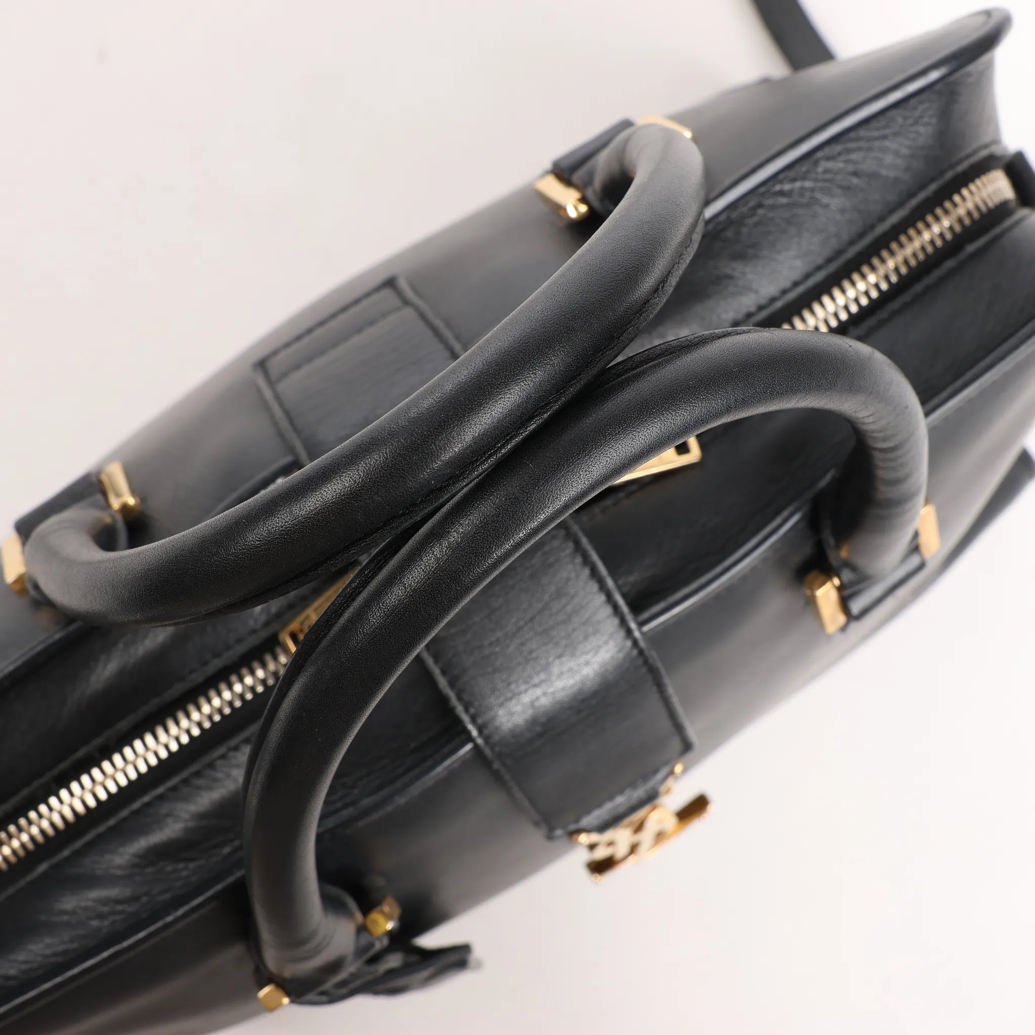 Saint Laurent Paris Monogram Cabas Leather 2Way Handbag in Black