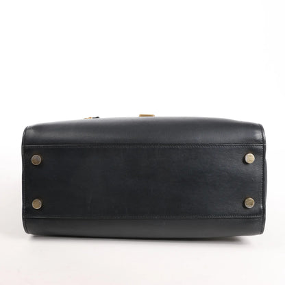 Saint Laurent Paris Monogram Cabas Leather 2Way Handbag in Black