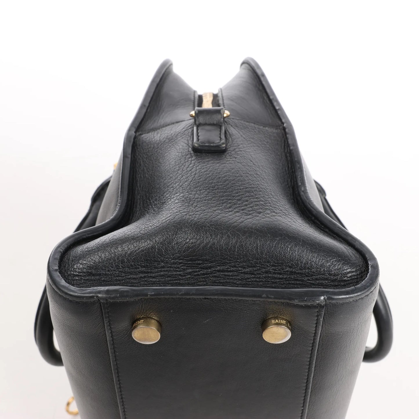 Saint Laurent Paris Monogram Cabas Leather 2Way Handbag in Black