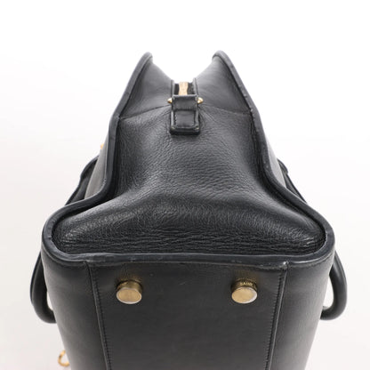 Saint Laurent Paris Monogram Cabas Leather 2Way Handbag in Black