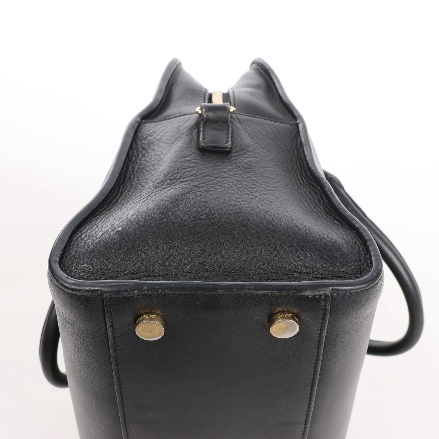 Saint Laurent Paris Monogram Cabas Leather 2Way Handbag in Black