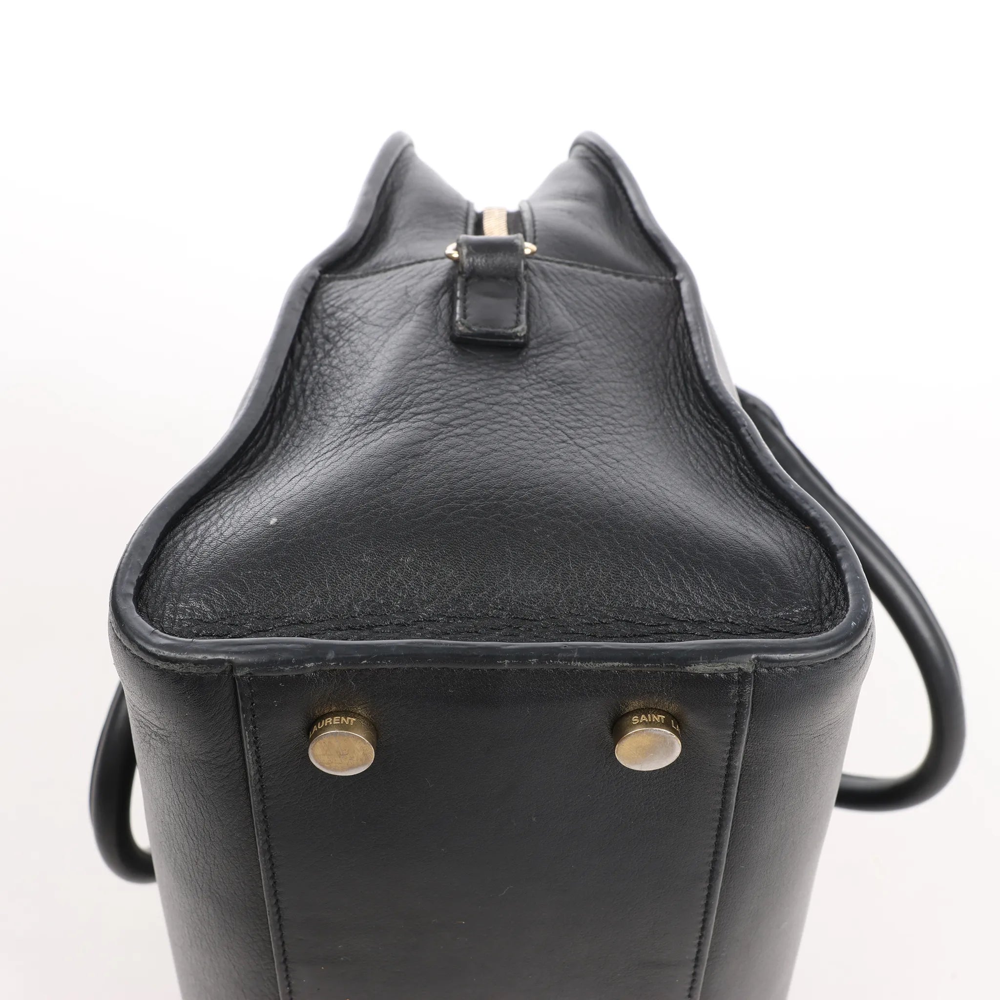 Saint Laurent Paris Monogram Cabas Leather 2Way Handbag in Black