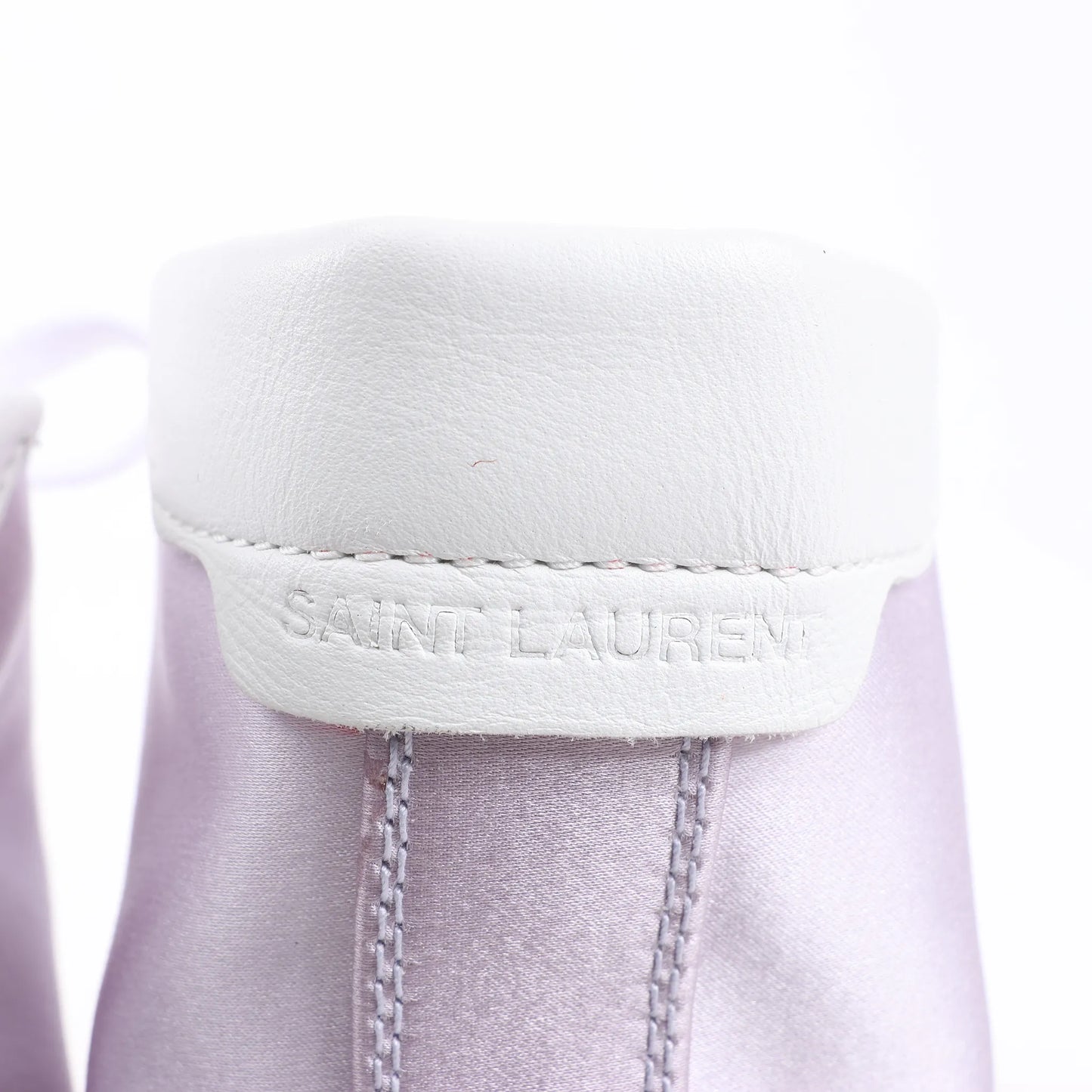 Saint Laurent Paris Malibu Satin High-top Sneakers in Metallic Purple 718403, Size 38 EU