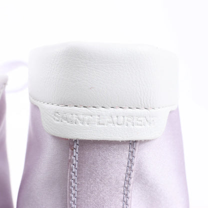 Saint Laurent Paris Malibu Satin High-top Sneakers in Metallic Purple 718403, Size 38 EU