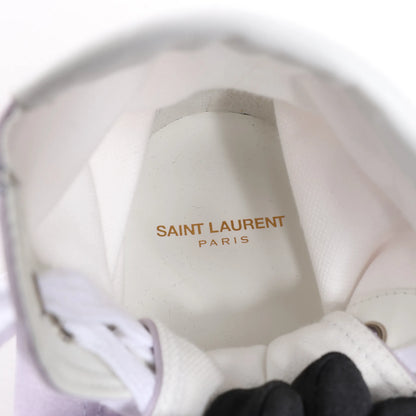 Saint Laurent Paris Malibu Satin High-top Sneakers in Metallic Purple 718403, Size 38 EU