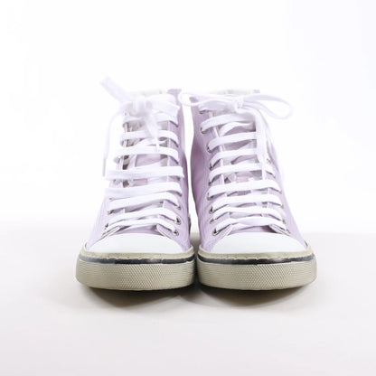 Saint Laurent Paris Malibu Satin High-top Sneakers in Metallic Purple 718403, Size 38 EU