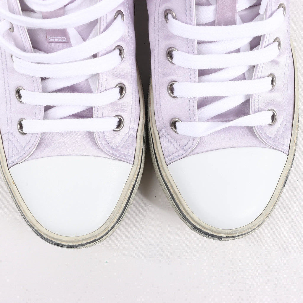 Saint Laurent Paris Malibu Satin High-top Sneakers in Metallic Purple 718403, Size 38 EU