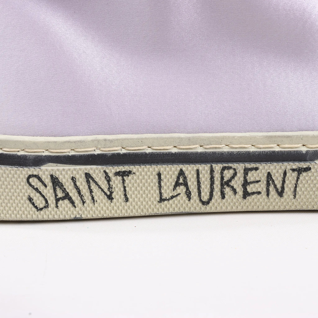 Saint Laurent Paris Malibu Satin High-top Sneakers in Metallic Purple 718403, Size 38 EU