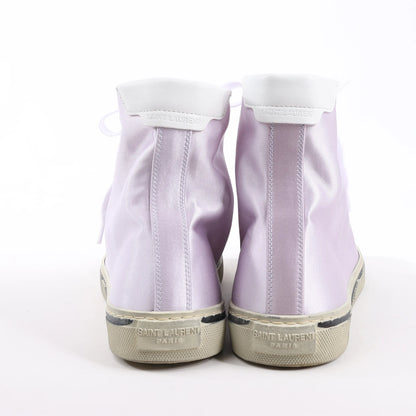 Saint Laurent Paris Malibu Satin High-top Sneakers in Metallic Purple 718403, Size 38 EU