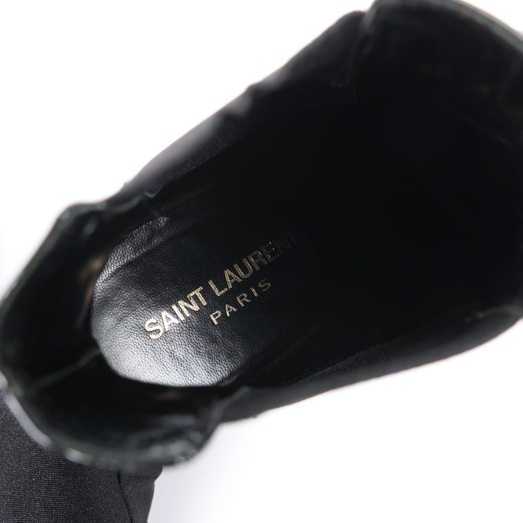 Saint Laurent Paris Opium Patent leather Ankle Boots in Black AU484171 , Size 37.5 EU