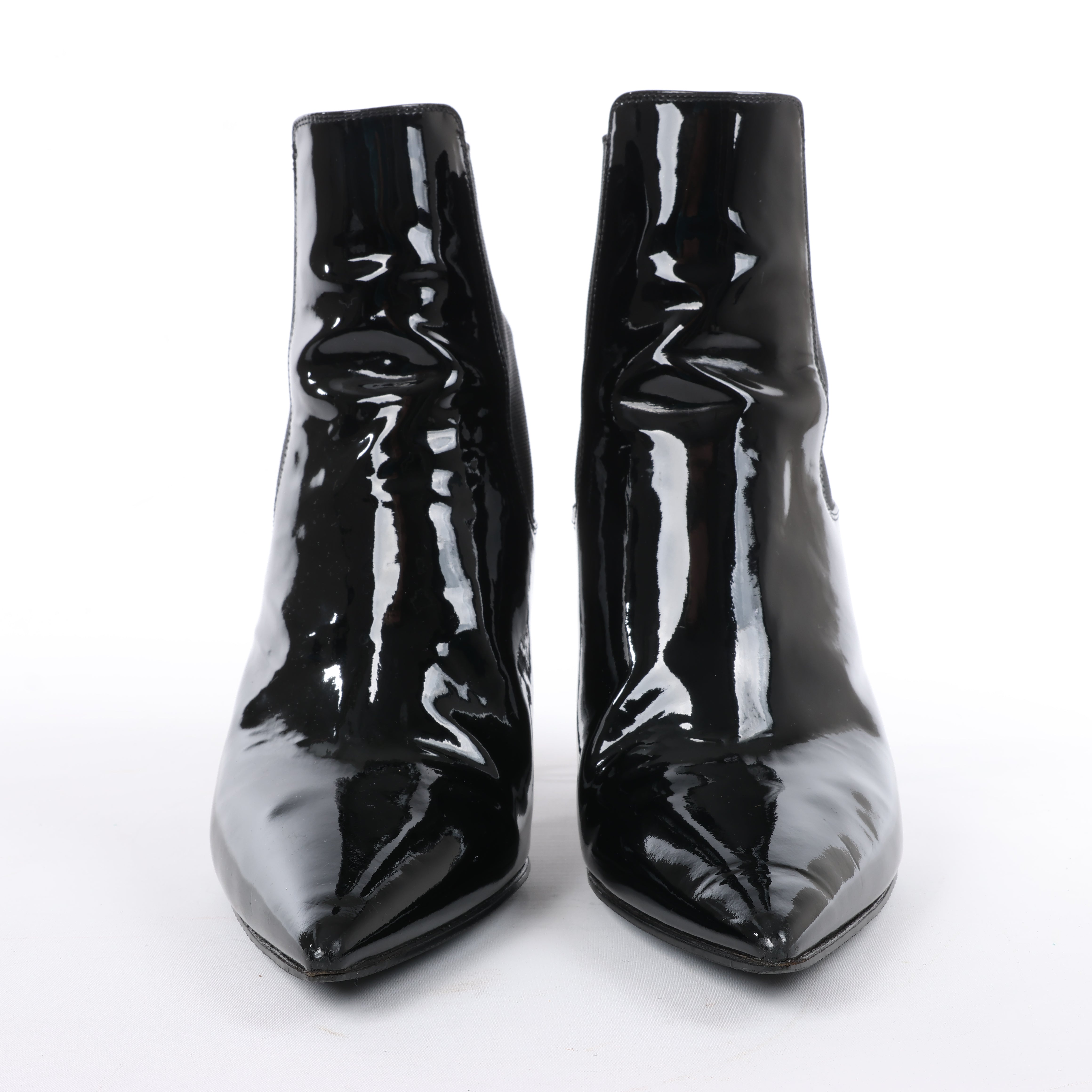 Saint Laurent Paris Opium Patent leather Ankle Boots in Black